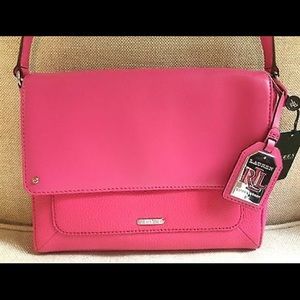 Ralph Lauren Crossbody Bag Pink Leather Messenger